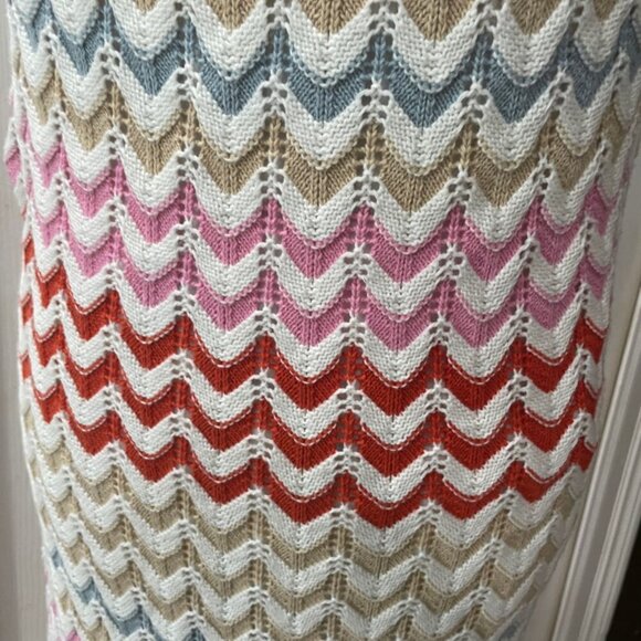 RACHEL & ZOE MAXI DRESS CROCHET KNITTED BODYCON MULTICOLOR Sz M CUTE GOTH PREPPY - Picture 8 of 16